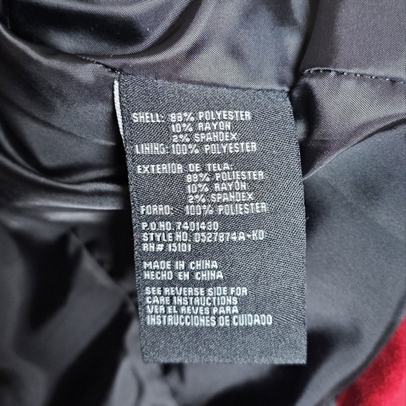 INTL DETAILS Womens RED Double Breasted Pea Coat MEDIUM Removable Hood - Picture 10 of 11